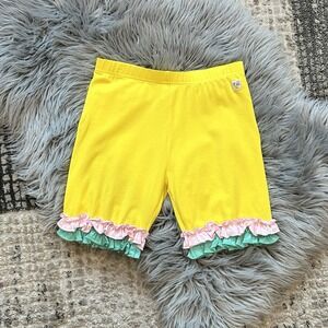 Wild Flowers Brand Girls Yellow Fresh Squeezed Shorties Shorts Size 14 EUC